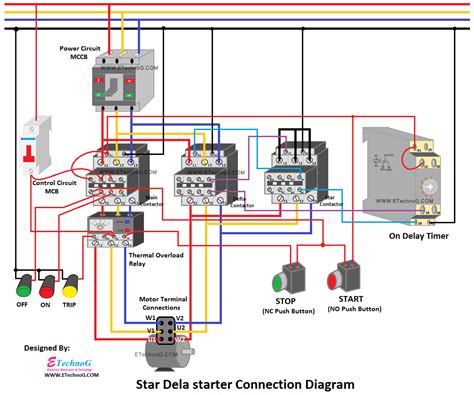 star delta starter connection diagram  wiring circuit diagram electrical circuit diagram