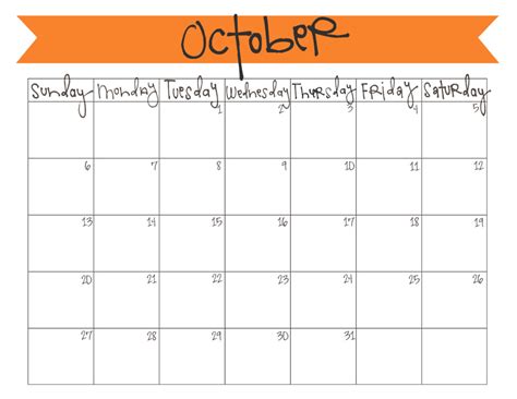 october  calendar  printable  craft eat