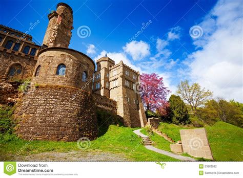 west  lowenburg castle fortifications bergpark stock photo image  building forest