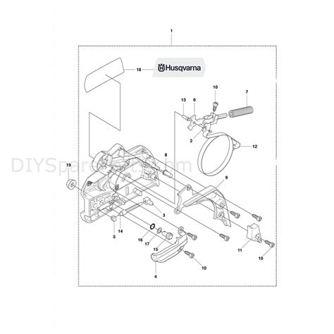 husqvarna  chainsaw  parts diagram chain break clutch cover