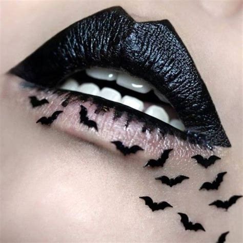Make Up Black Batman Bat Halloween Dark Lipstick Halloween Makeup Lip