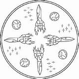 Weltraum Designlooter Planeten Rakete Weltall Mandalas Astronauten sketch template