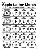 Worksheets Worksheet Matching Literacy Preschoolers Toddlers Apples Many Walkingthedream Lettering sketch template