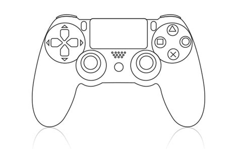 playstation  controller outline sketch coloring page