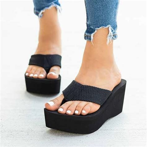 Moyinda Flip Flops Foam Wedge Heel Sandals In 2020 Wedge