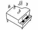 Piano Coloring Grand Instruments Pages Colorear Dibujo Coloringcrew Music String Popular sketch template