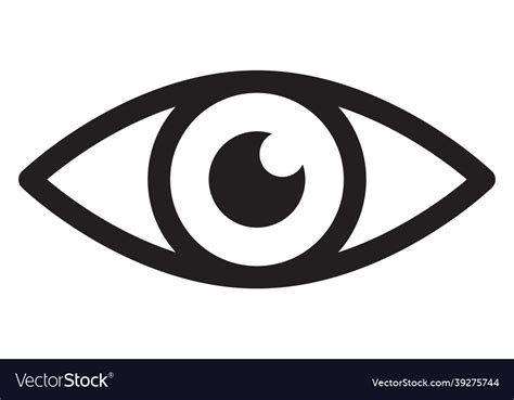 eye icon human eyeball simple symbol isolated vector image