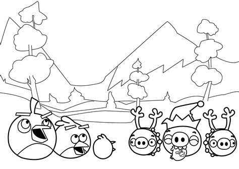 gambar cute angry birds coloring page wecoloringpage pages christmas