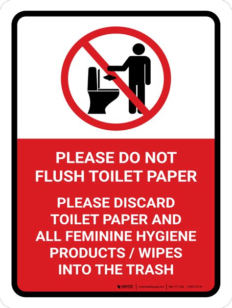 printable   flush toilet paper signs