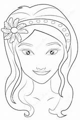 Coloring Face Girl Pages Template Colouring Printable Color Templates Angry Ai Getcolorings Print sketch template