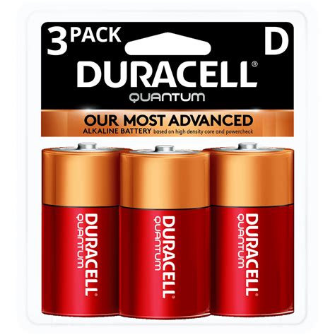 Duracell 1 5v Quantum Alkaline D Batteries With Powercheck 3 Pack