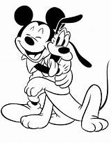 Pluto Miki Myszka Minnie Kolorowanki Kolorowanka Przyjaciele Bajki Hugging sketch template