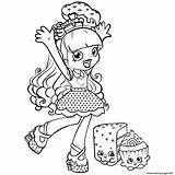 Coloring Pages Shopkins Shoppie Cupecake Happy Printable Print Shoppies Colouring sketch template