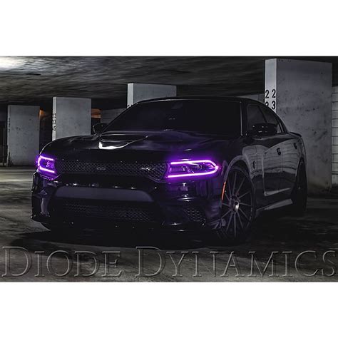 rgbw led multi color changing headlight accent pair    dodge charger