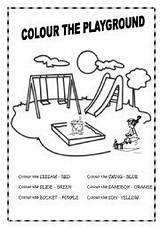 Playground Colour Worksheet Worksheets School Esl sketch template