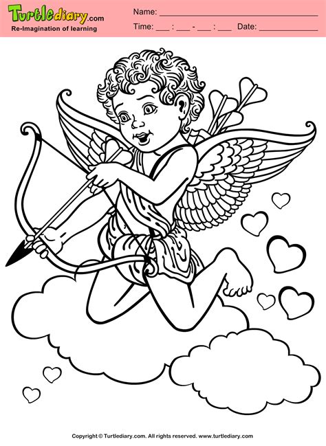 cupid valentines day coloring page childeducation coloring