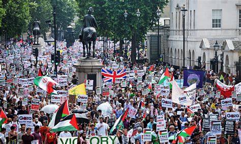 london protests call    israeli military action  gaza uk news  guardian