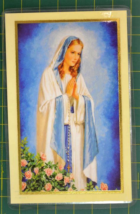 prayer   lady   rosary laminated prayer card   mm