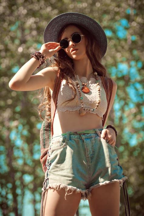 Hippie Girl Stock Image Image Of Jeans Girl Beautiful 15711167