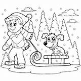 Coloring Winter Pages Puppy Sled Surfnetkids Activities sketch template