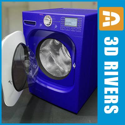 model blue washing machine