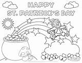 St Coloring Patricks Patrick Rainbow Pot Gold Leprechaun Shamrocks Entertain Ones Complete Little sketch template