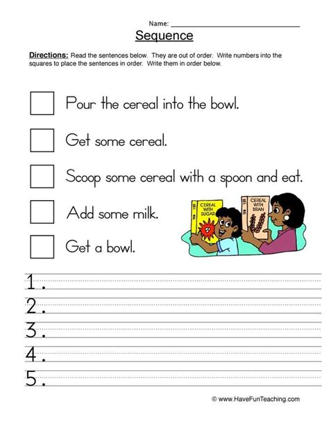morning routine sequence worksheet  fun teaching sequencing