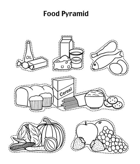 food pyramid coloring page coloring home