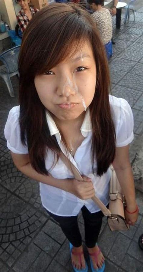 Girl In White Shirt Cum On Face