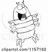 Centipede Outlined Coloring Clipart Cartoon Vector Excited Jumping Waving Cory Thoman sketch template