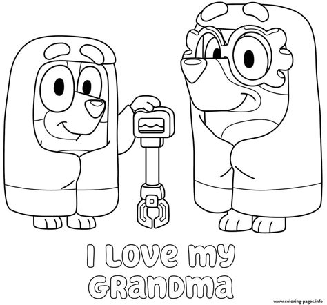 bluey  love  grandma coloring page printable  printable