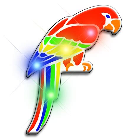 parrot flashing body light lapel pins magic matts brilliant blinkys