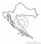 Map Croatia Outline Stock sketch template