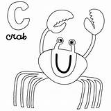 Coloring Crab Pages Animal Alphabet Printable sketch template