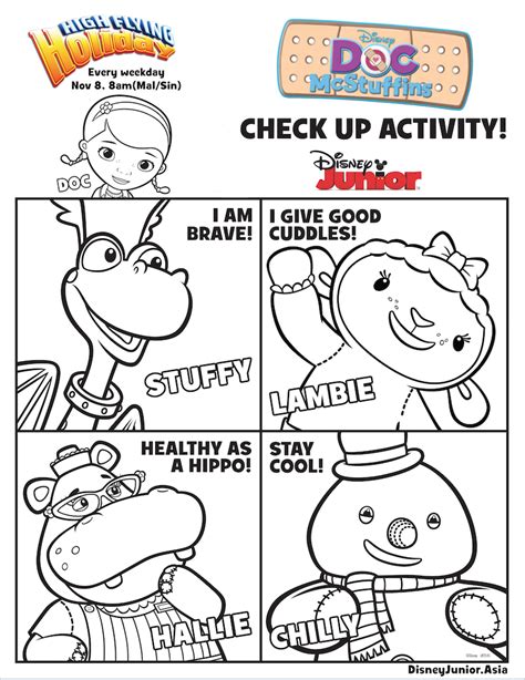 mcstuffins character colouring page disney junior indonesia