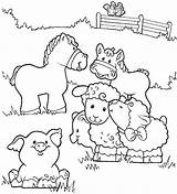 Farm Coloring Pages Animals Preschoolers Printable Animal Getcolorings Color sketch template
