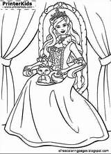 Coloring Pauper Princess Barbie Pages Popular Coloringhome sketch template