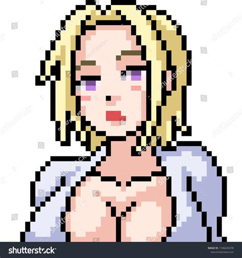 Vector Pixel Art Anime Girl Isolated 스톡 벡터 로열티 프리 1106645378