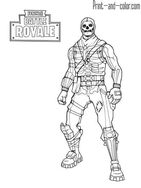 fortnite battle royale coloring page skull trooper ausmalbilder