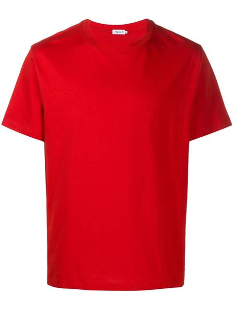 filippa  plain crew neck  shirt red mens designer shirts orange