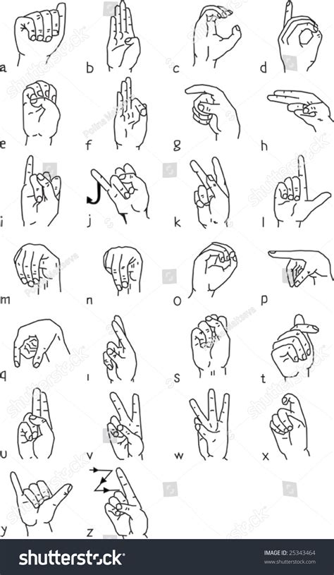 sign language   alphabet stock vector illustration
