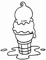 Ice Cream Clipart Clip Melting Cone Popsicle Melt Scoop Drawing Cliparts Cartoon Sundae Sketch Melted Drawings Line Butter Library Social sketch template