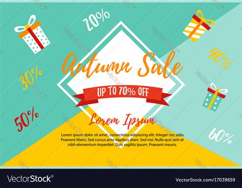 autumn sale retail template promotion advertising vector image