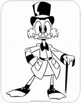 Ducktales Coloring Scrooge Pages Mcduck Disneyclips sketch template
