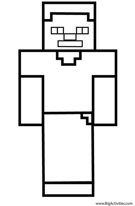 minecraft herobrine  colouring pages