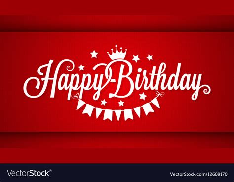 happy birthday card  red background royalty  vector