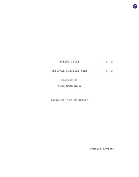format  screenplay title page gambaran