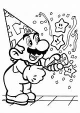 Mario Coloring Pages Birthday Super Printable Kids Party Bros Happy Brothers Choose Board sketch template