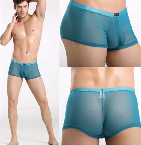 super thin sheer underwear mens sexy mesh gauze lace panties gay male