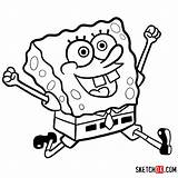 Spongebob Draw Drawing Happy Running Cartoon Characters Step Evil Clipartmag Sketchok Cartoons sketch template